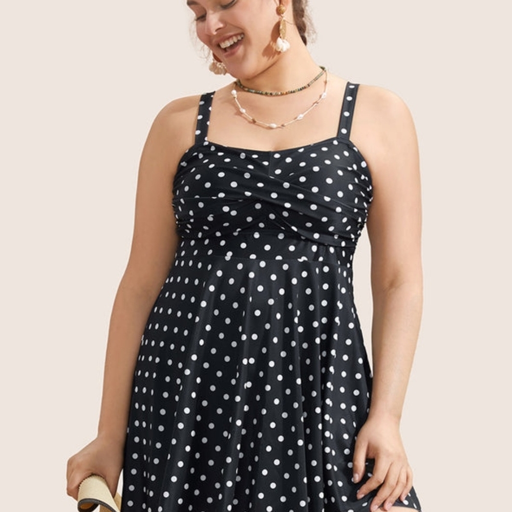 BloomChic Black and White Two Piece Swim Dress